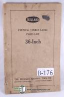 Bullard 36" Vertical Turret Lathe Parts List Manual